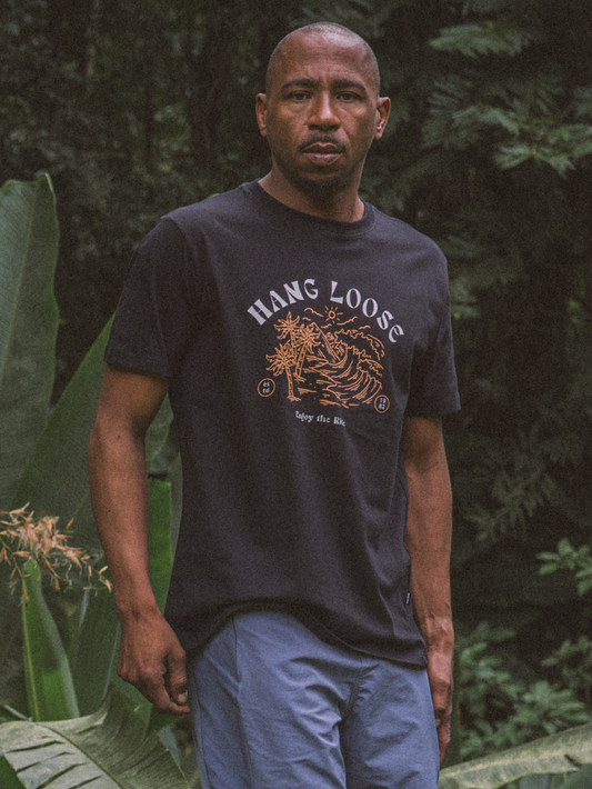 Camiseta Manga Curta Preta Hang Loose Desert