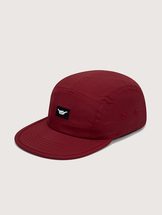 Boné Aba Reta Bordô Hang Loose Label Patch Five Panel