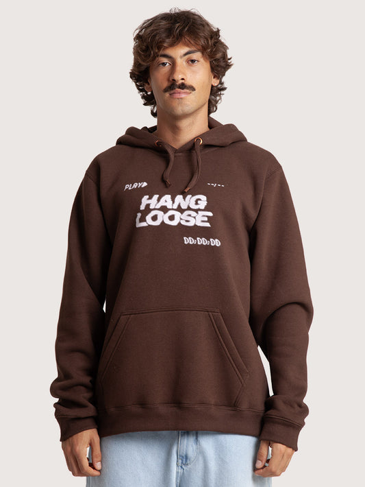 Moletom Canguru Fechado Marrom Hang Loose VHS