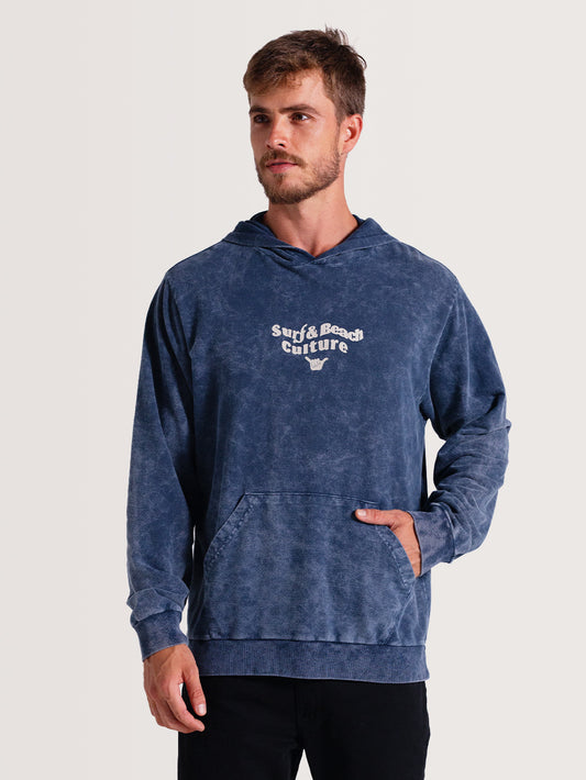 Moletom Canguru Azul Hang Loose Marble