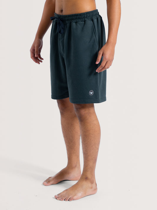 Bermuda Moletom Preta Hang Loose Zip