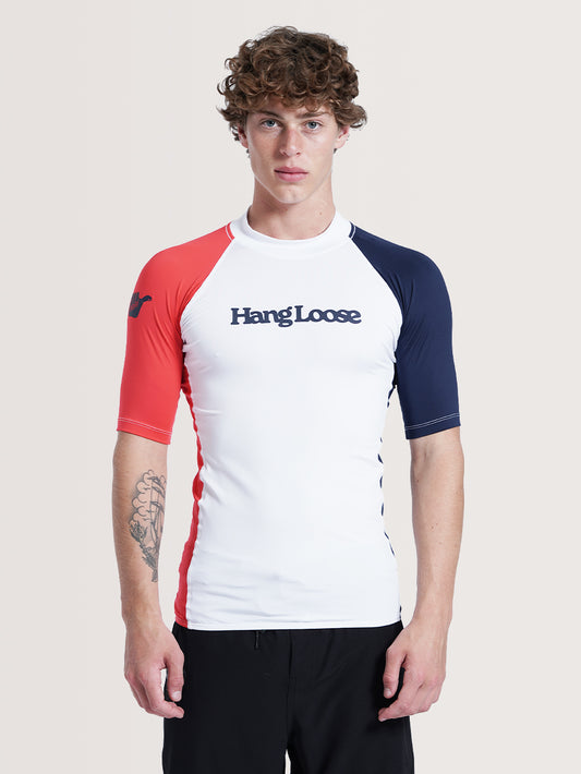 Camiseta Surf Manga Curta Branca Hang Loose Surfing
