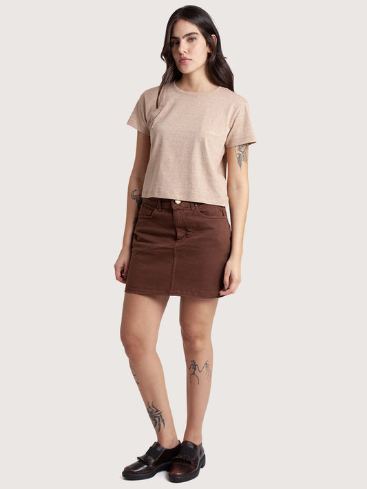 Saia Sarja Marrom Hang Loose Wood
