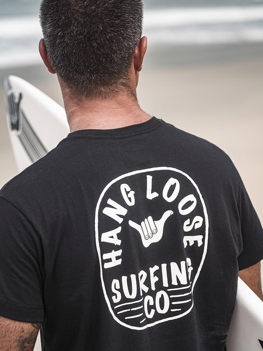 Camiseta Manga Curta Preta Hang Loose Company