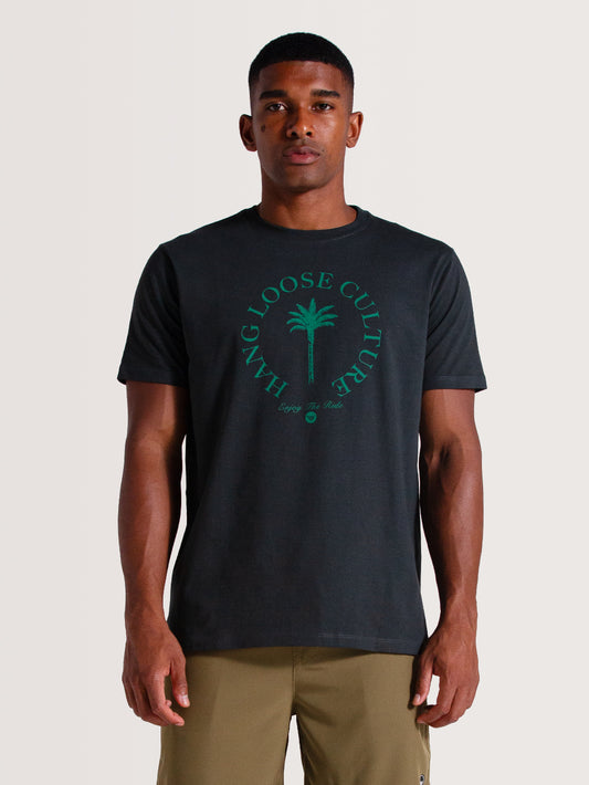 Camiseta Cinza Manga Curta Hang Loose Palm