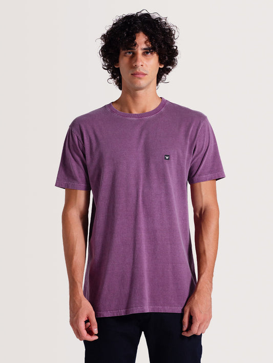 Camiseta Roxa Manga Curta Especial Hang Loose Logo