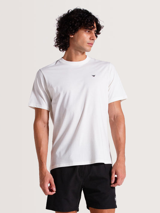 Camiseta Off White Manga Curta Especial Hang Loose Basic
