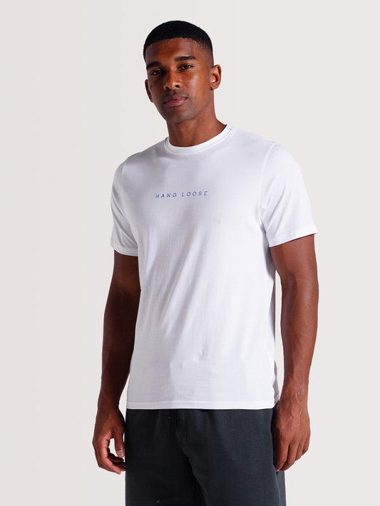 Camiseta Branca Manga Curta Especial Hang Loose Institution