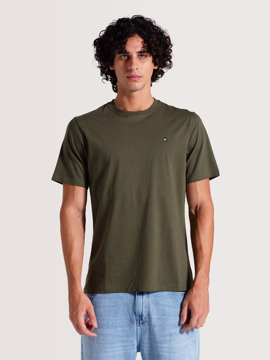 Camiseta Verde Militar Manga Curta Especial Hang Loose Classic