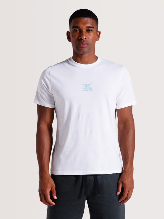 Camiseta Branca Manga Curta Especial Hang Loose Field