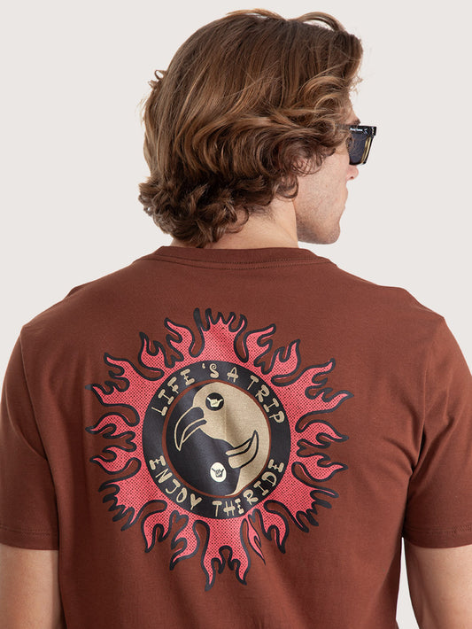 Camiseta Masculina Hang Loose Birds Marrom