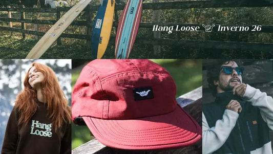 Imagem mosaico de peças da Coleção Inverno Hang Loose.