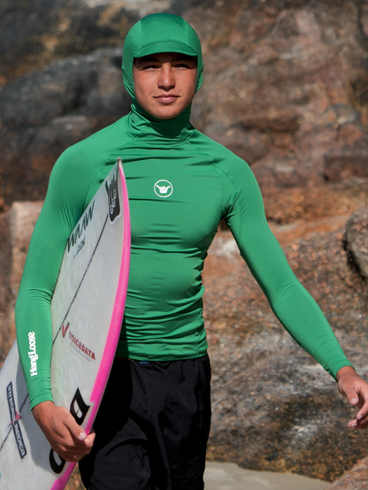 Camiseta Surf com Capuz Verde Escuro Hang Loose Hood