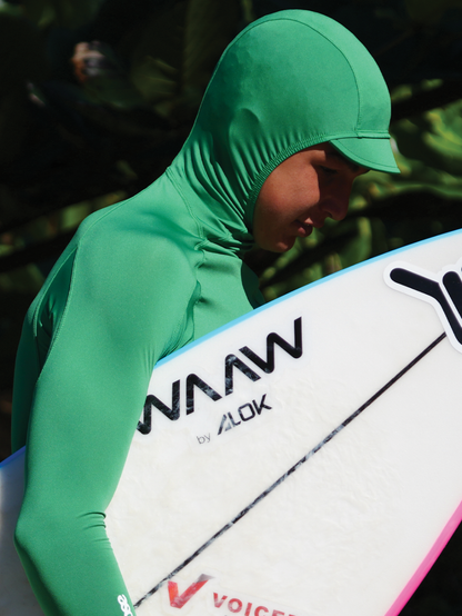 Camiseta Surf com Capuz Verde Escuro Hang Loose Hood