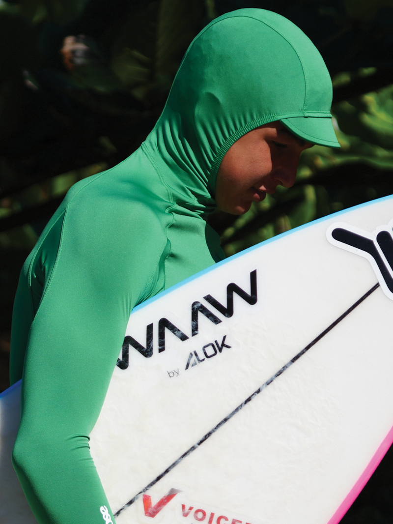 Camiseta Surf com Capuz Verde Escuro Hang Loose Hood