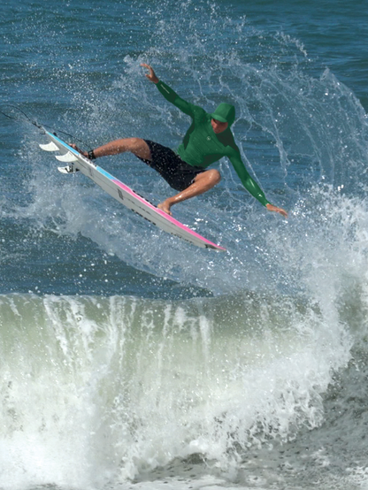 Camiseta Surf com Capuz Verde Escuro Hang Loose Hood
