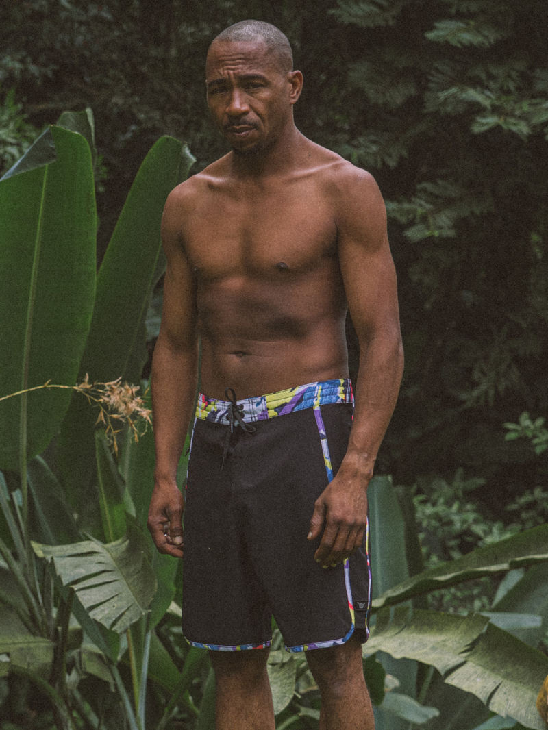 Boardshorts 19" Hang Loose Block Preto