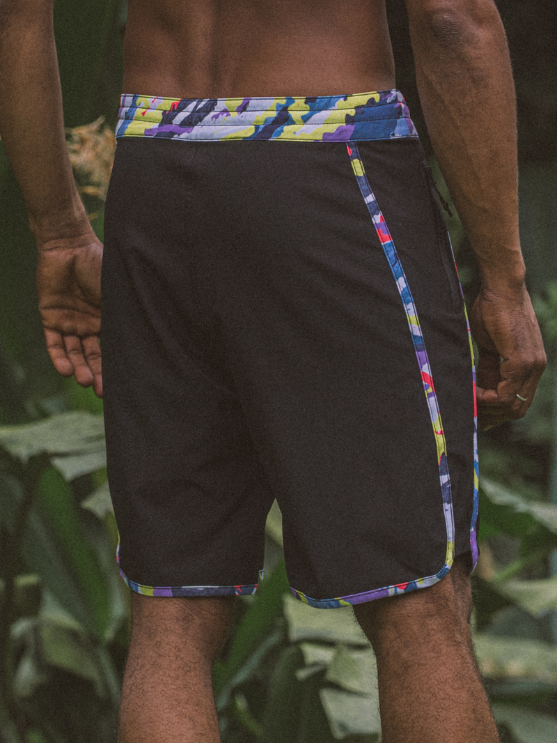Boardshorts 19" Hang Loose Block Preto