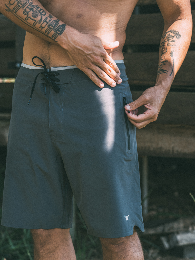 Boardshorts 19” Cinza Hang Loose Laser