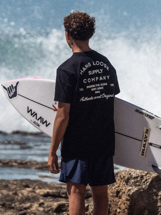 Camiseta Manga Curta Preta Masculina Hang Loose Company