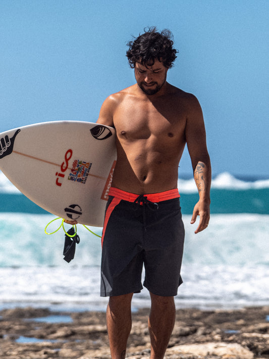 Boardshorts 19” Cinza Hang Loose Block