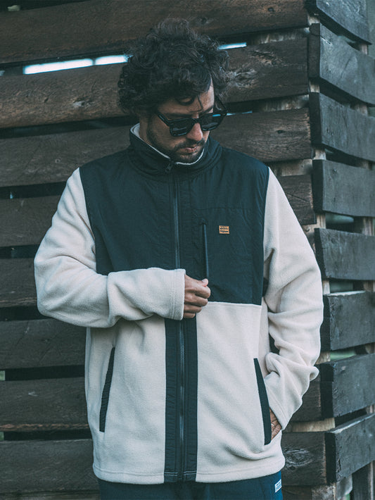 Blusa Fleece com Zíper Areia Hang Loose Zippy