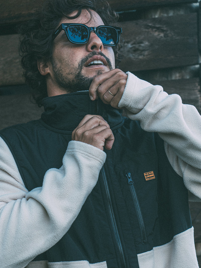 Blusa Fleece com Zíper Areia Hang Loose Zippy