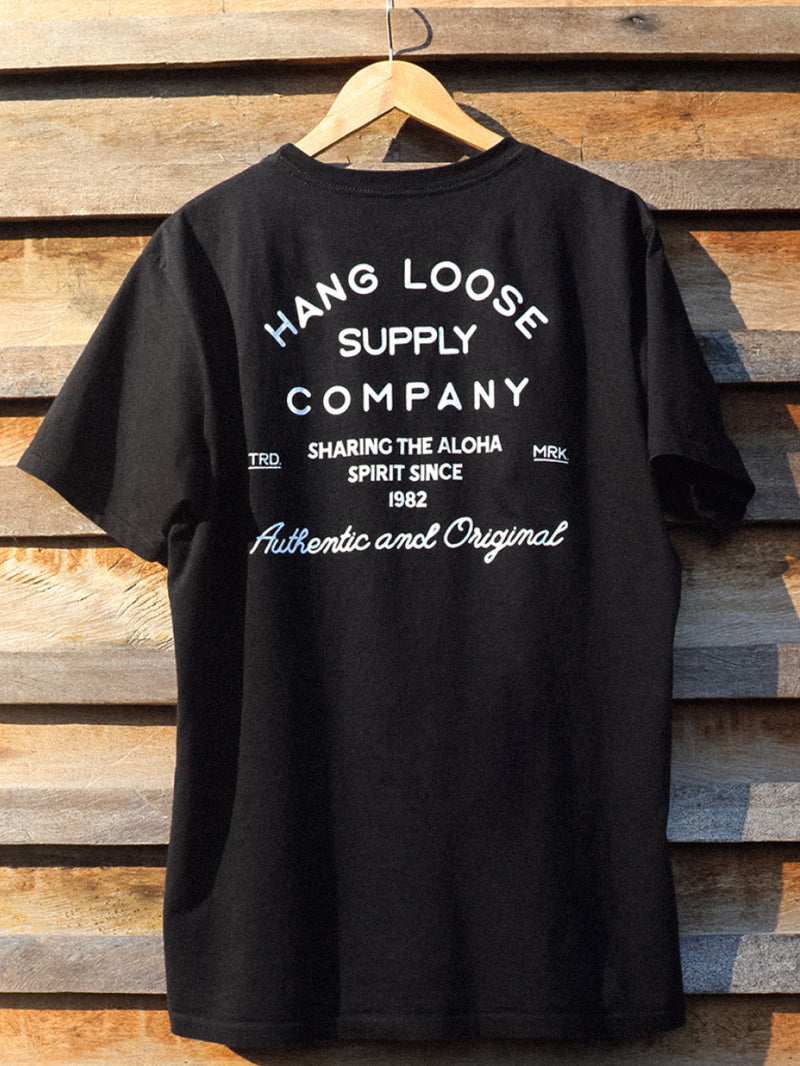 Camiseta Manga Curta Preta Masculina Hang Loose Company