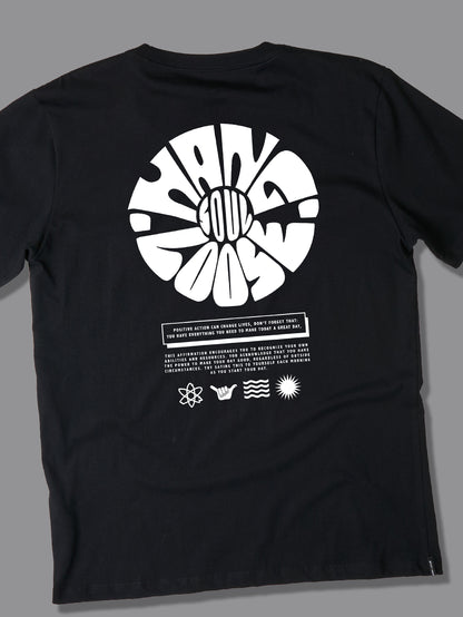 Camiseta Manga Curta Preta Hang Loose Mood