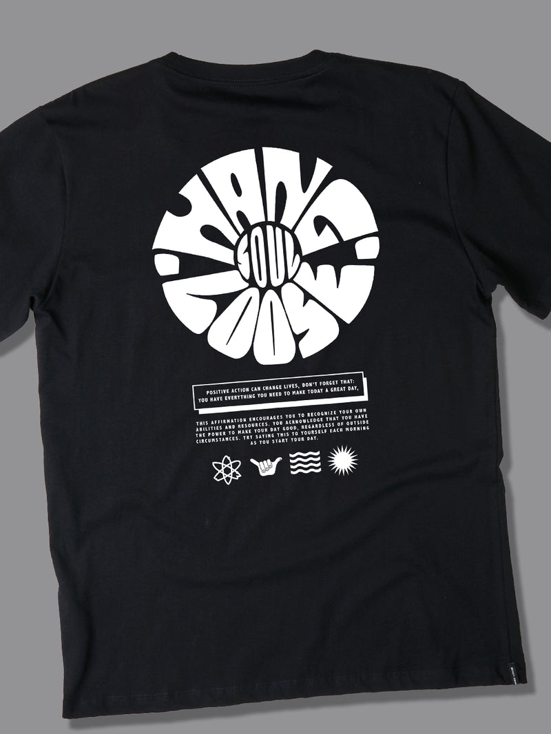 Camiseta Manga Curta Preta Hang Loose Mood