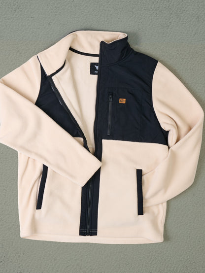 Blusa Fleece com Zíper Areia Hang Loose Zippy