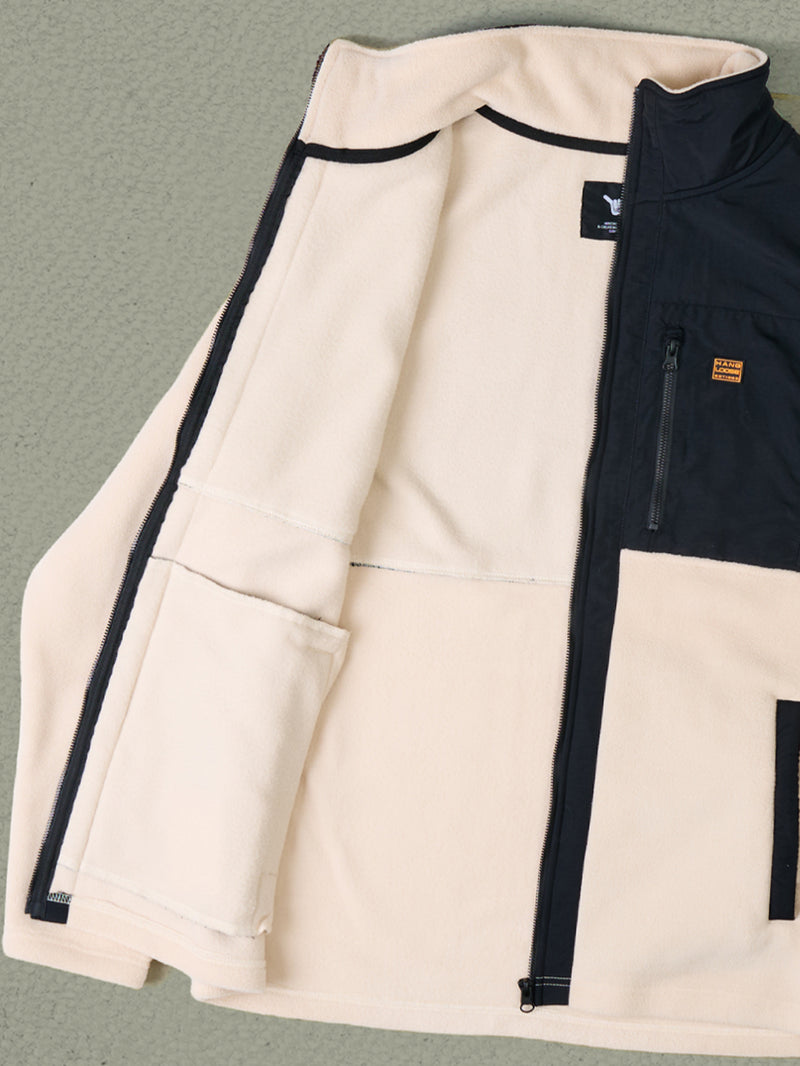 Blusa Fleece com Zíper Areia Hang Loose Zippy