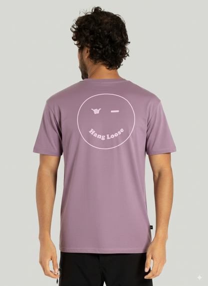 Camiseta Manga Curta Roxa Hang Loose Emoji