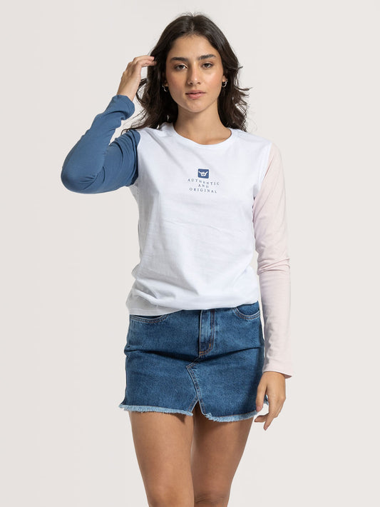 Camiseta Manga Longa Hang Loose Logo Branca