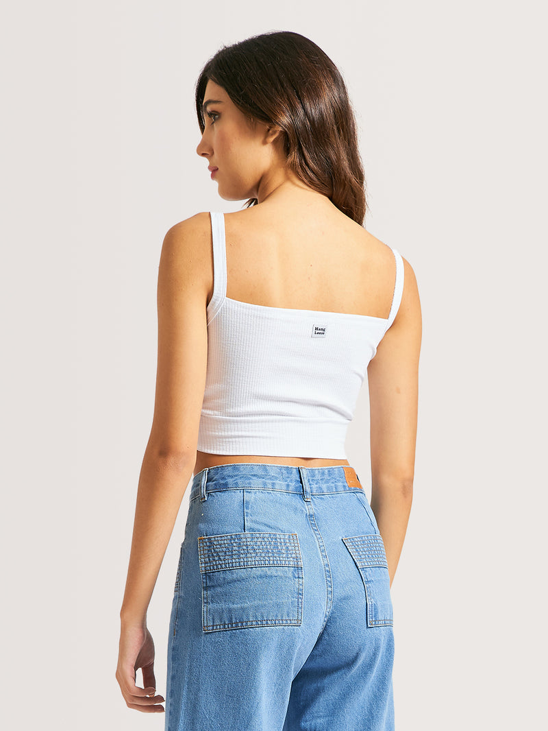 Cropped Hang Loose Garopaba Branca