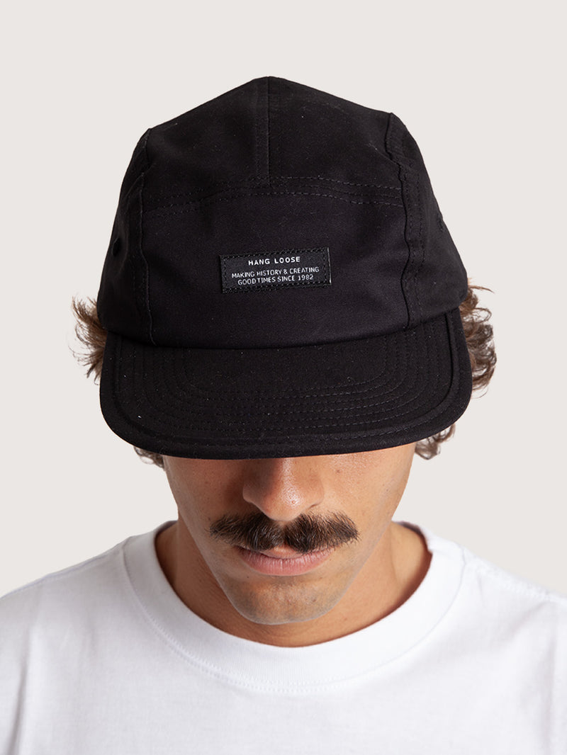 Boné Aba Reta Preto Hang Loose Label Five Panel