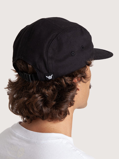 Boné Aba Reta Preto Hang Loose Label Five Panel