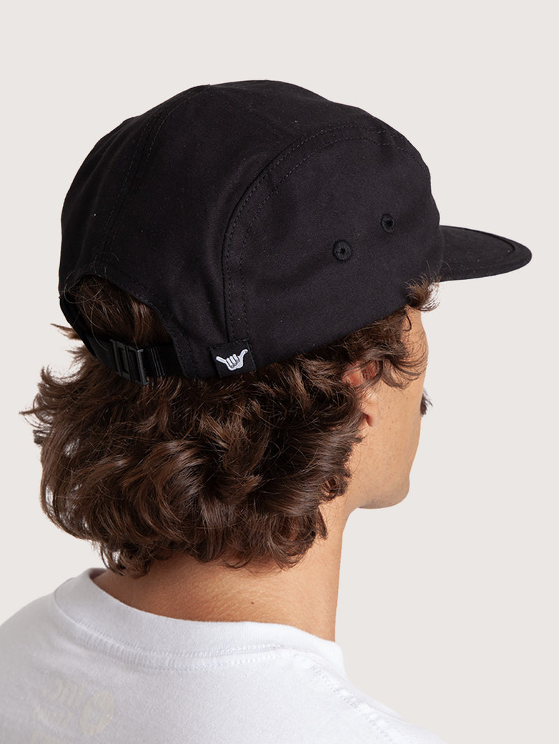 Boné Aba Reta Preto Hang Loose Label Five Panel