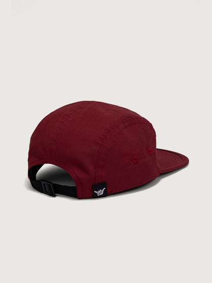 Boné Aba Reta Bordô Hang Loose Label Patch Five Panel