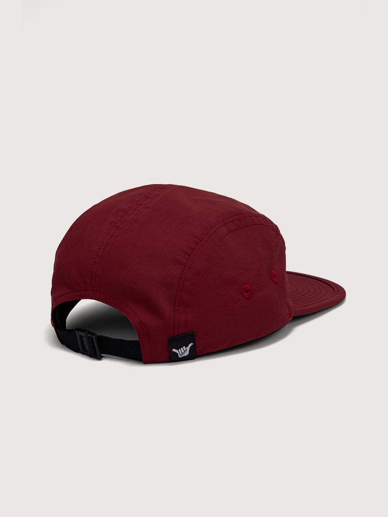Boné Aba Reta Bordô Hang Loose Label Patch Five Panel