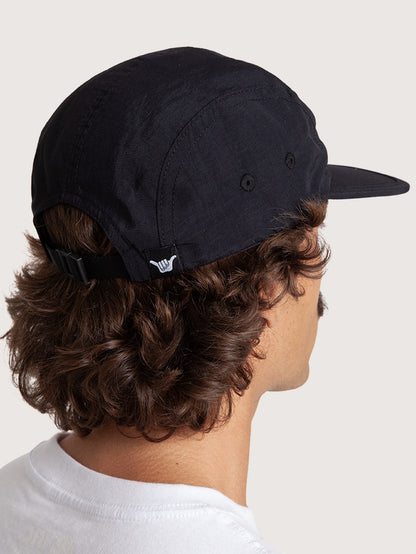 Boné Preto Hang Loose Kanji Five Panel com Aba em EVA