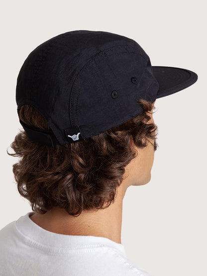 Boné Aba Reta Preto Hang Loose Retro Five Panel