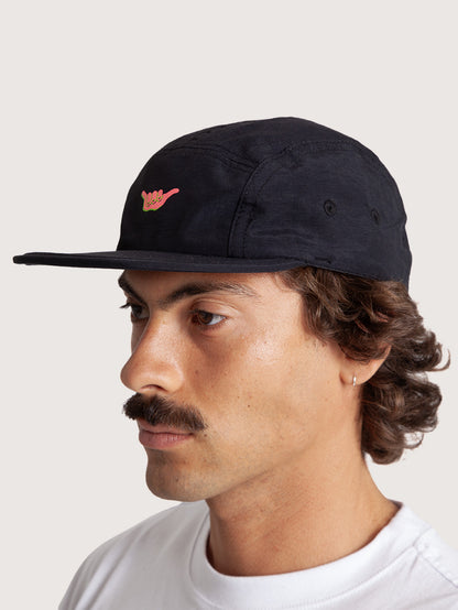Boné Aba Reta Preto Hang Loose Retro Five Panel