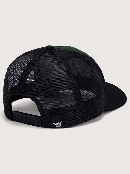 Boné Aba Curva Preto com Oliva Hang Loose Trucker Wifi