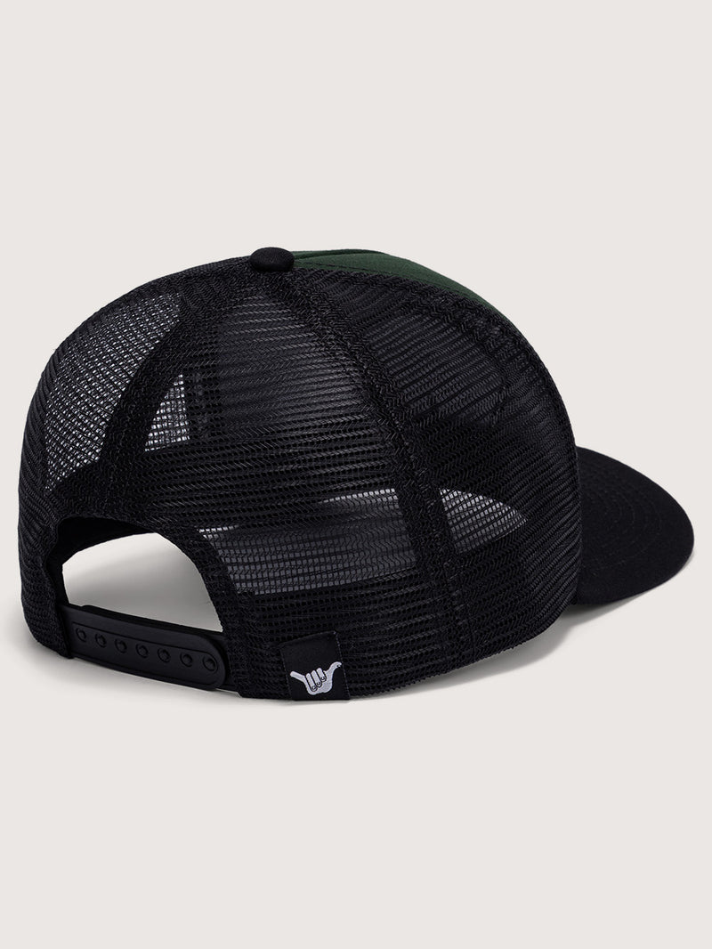 Boné Aba Curva Preto com Oliva Hang Loose Trucker Wifi