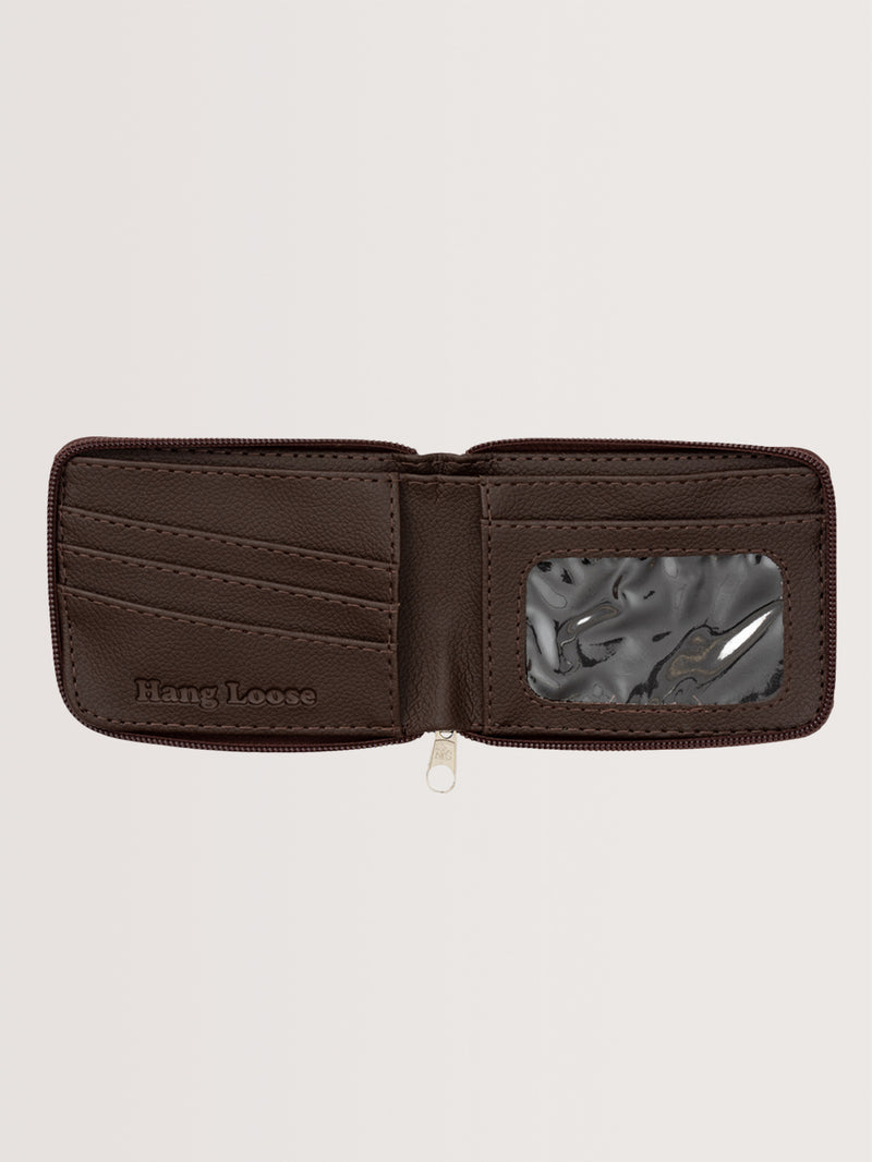 Carteira Hang Loose Zipper Marrom