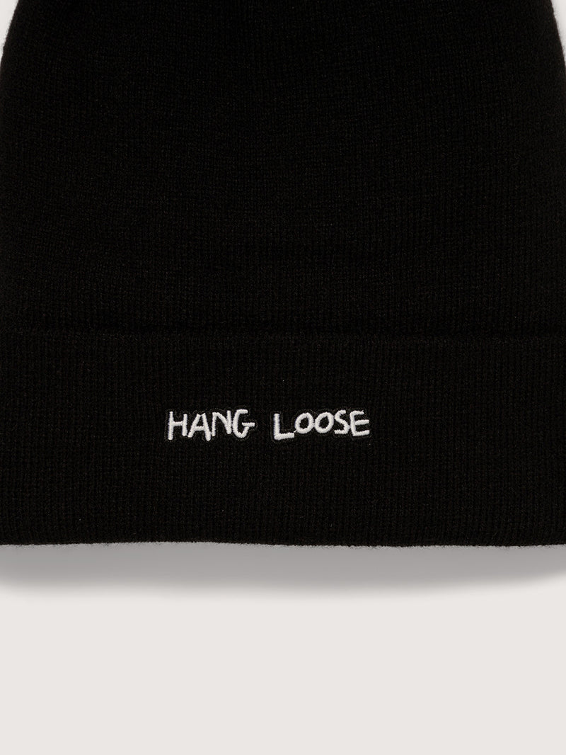 Gorro Preto Hang Loose Embro