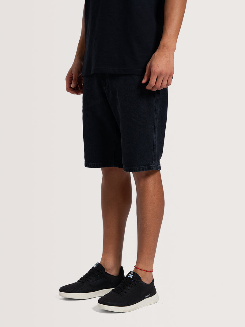 Bermuda Jeans Wide Black Hang Loose