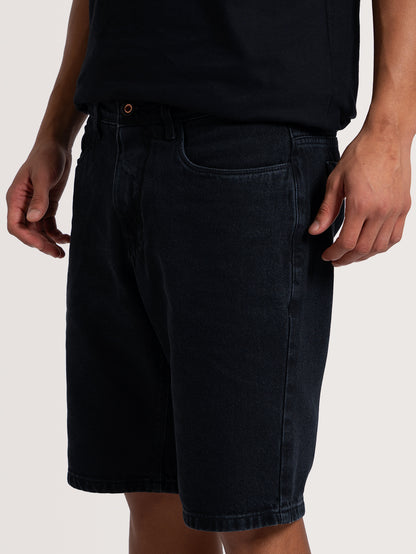 Bermuda Jeans Wide Black Hang Loose