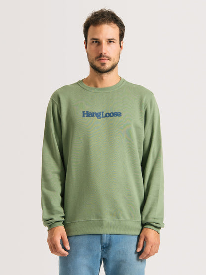 Moletom Careca Hang Loose Typo Verde